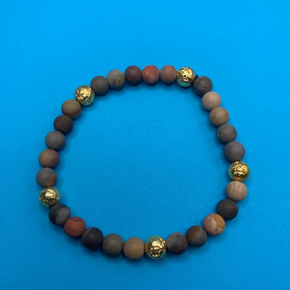 Polychrome Jasper with Gold Lava Rock